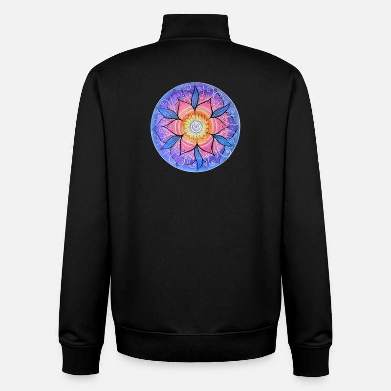 Blumenmandala in lebendigen Farben - Unisex Organic Zip Sweatshirt von Stanley/Stella - Schwarz