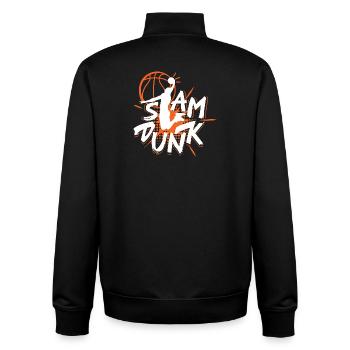 Basketball Slam Dunk Motifs - Unisex Organic Zip Sweatshirt by Stanley/Stella - black - Back - AI Model Male 185 light (185cm)