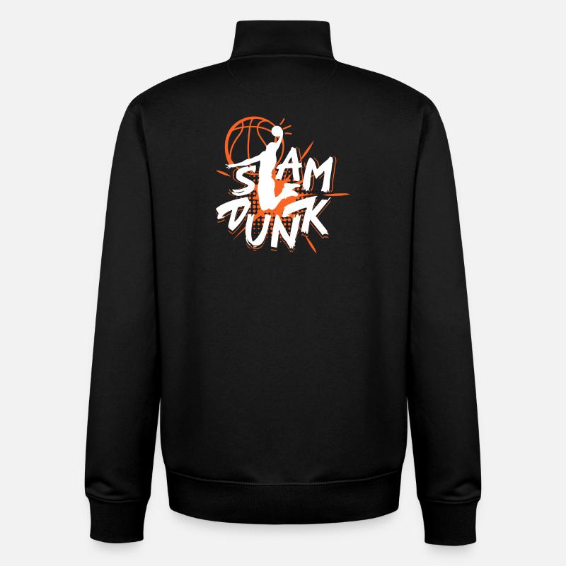 Basketball Slam Dunk Motifs - Sweat zippé unisexe en coton bio Stanley/Stella - noir