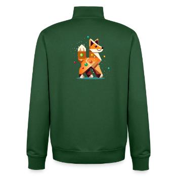 Fuchs im Lebkuchen Stil– Kreatives Weihnachtsmotiv - Unisex Organic Zip Sweatshirt von Stanley/Stella - Flaschengrün - Hinten - AI Model Male 185 dark (185cm)