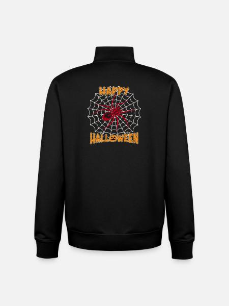 Halloween Spinne Herz Design - Unisex Organic Zip Sweatshirt von Stanley/Stella - Schwarz