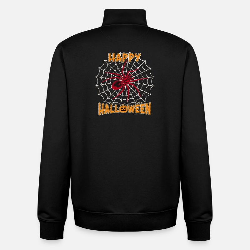Halloween Spider Heart Design - Unisex Organic Zip Sweatshirt by Stanley/Stella - black