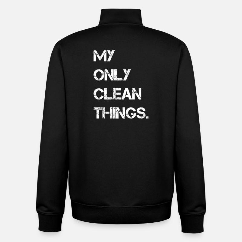 my only clean things - Unisex Organic Zip Sweatshirt by Stanley/Stella - black