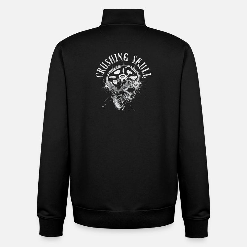 Zermalmendes Schädel-Powerlifting - Unisex Organic Zip Sweatshirt von Stanley/Stella - Schwarz