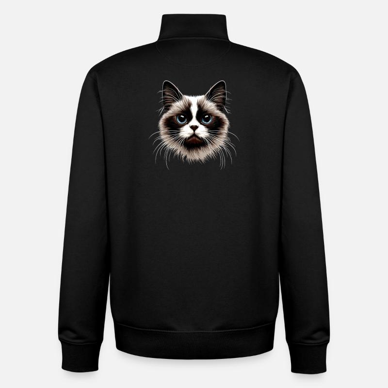 Ragdoll Kat Ragdoll Kat Søde Ragdoll Katte - Stanley/Stella unisex sweatshirt med lynlås i økologisk - sort