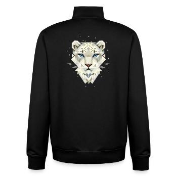 Schneeleopard – Starke Eleganz in der Wildnis - Unisex Organic Zip Sweatshirt von Stanley/Stella - Schwarz - Hinten - AI Model Male 185 light (185cm)