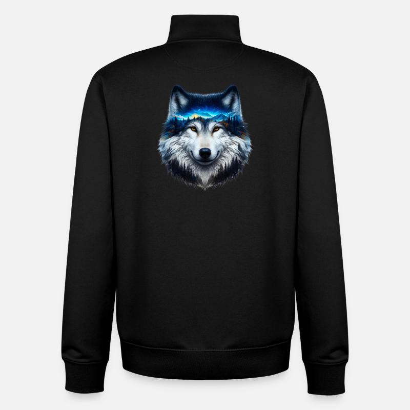 Wolf - Unisex Organic Zip Sweatshirt by Stanley/Stella - black