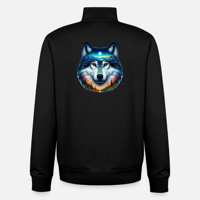 Wolf - Unisex Organic Zip Sweatshirt von Stanley/Stella - Schwarz