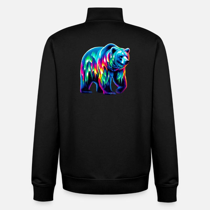 Bear - Unisex Organic Zip Sweatshirt by Stanley/Stella - black