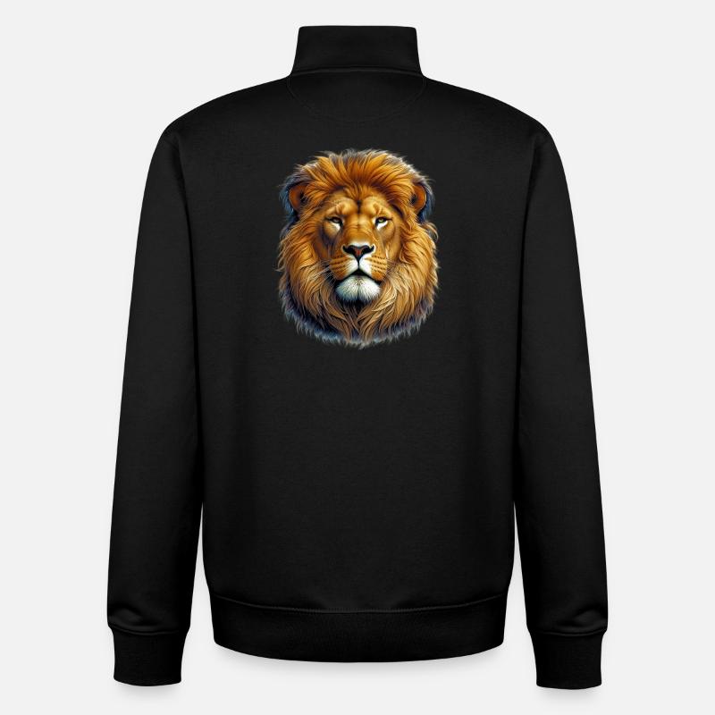 Löwe - Unisex Organic Zip Sweatshirt von Stanley/Stella - Schwarz