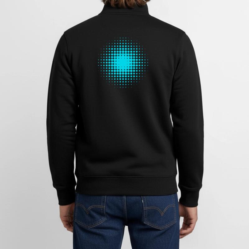 Abstract Blue-Gray Dot Patterns Unisex Organic Zip Sweatshirt by Stanley/Stella