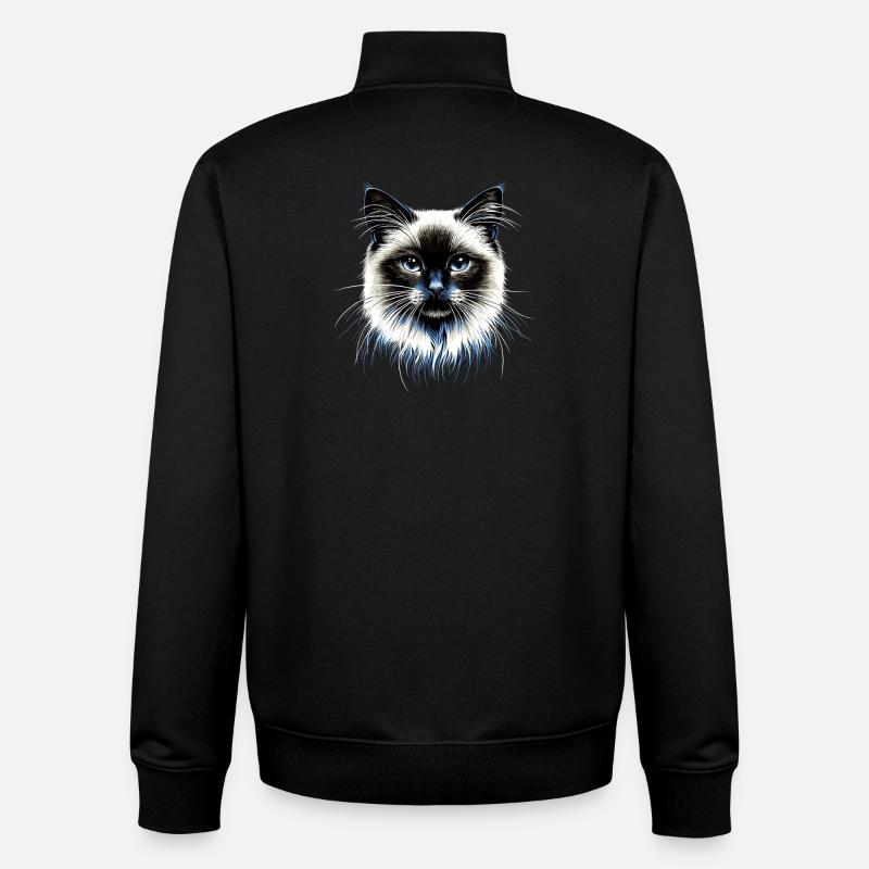 Birma Katze Heilige Birmakatze Süße Birma Katzen - Unisex Organic Zip Sweatshirt von Stanley/Stella - Schwarz