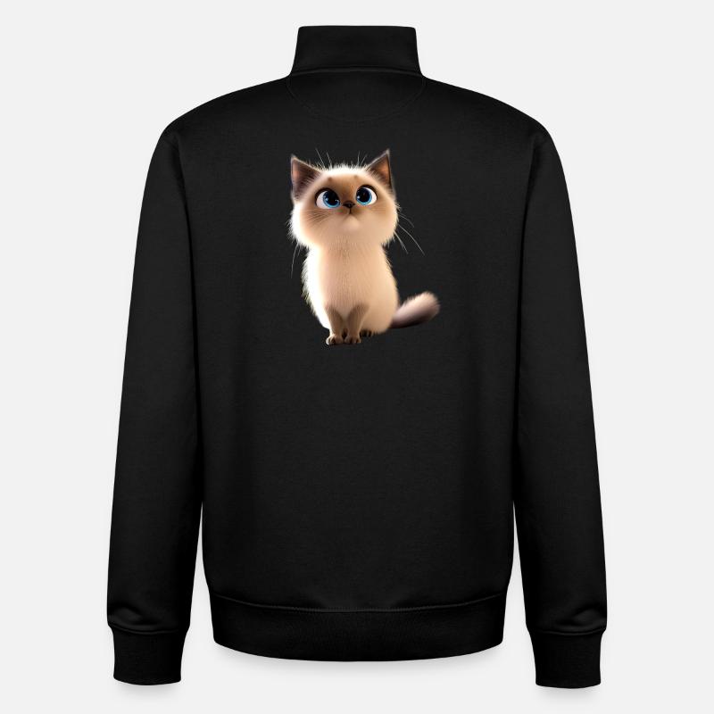 Birma Katze Heilige Birmakatze Süße Birma Katzen - Unisex Organic Zip Sweatshirt von Stanley/Stella - Schwarz