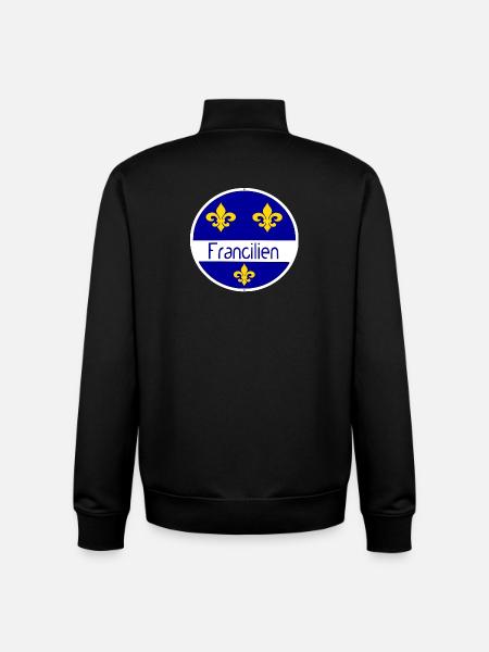 Francilien - Sweat zippé unisexe en coton bio Stanley/Stella - noir