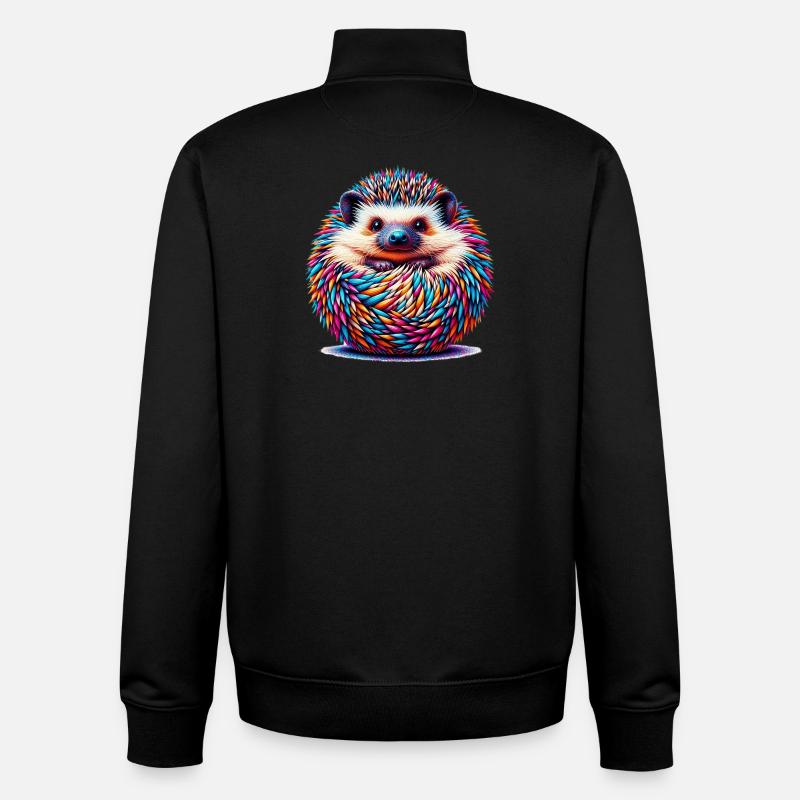 Hedgehog - Unisex Organic Zip Sweatshirt by Stanley/Stella - black