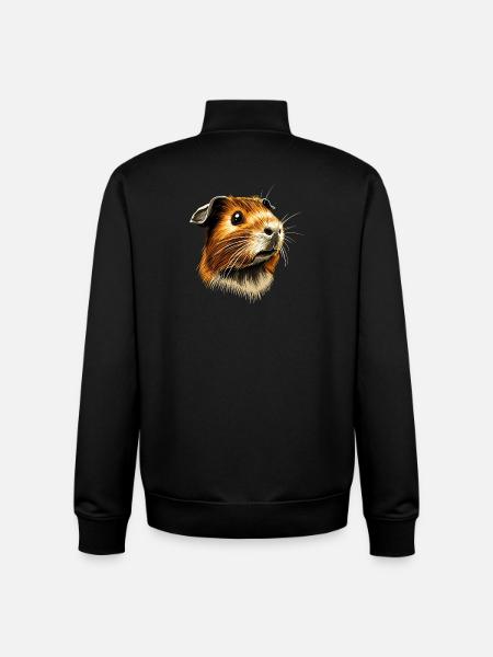 Marsvin-gnagere Capybara Søt gnager - Unisex genser med glidelås i økologisk bomull Stanley/Stella - svart