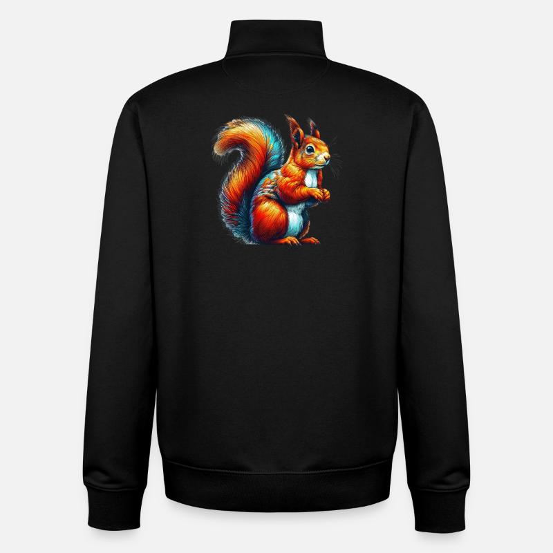 Squirrel - Unisex Organic Zip Sweatshirt by Stanley/Stella - black