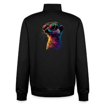 Erdmännchen Sonnenbrille Bunt Süßes Erdmännchen - Unisex Organic Zip Sweatshirt von Stanley/Stella - Schwarz - Hinten - AI Model Male 185 light (185cm)