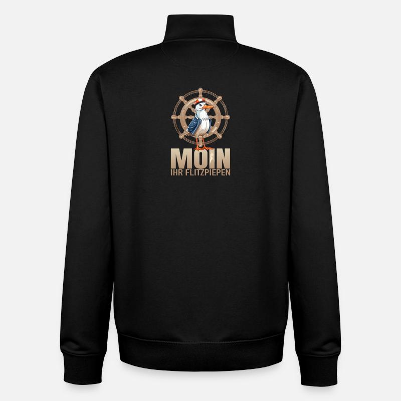 Moin ihr Flitzpiepen - Unisex Organic Zip Sweatshirt von Stanley/Stella - Schwarz