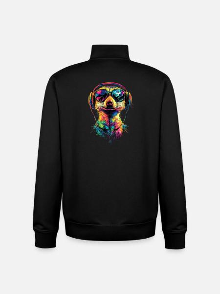Erdmännchen Sonnenbrille Bunt Süßes Erdmännchen - Unisex Organic Zip Sweatshirt von Stanley/Stella - Schwarz