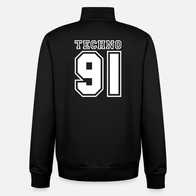 TECHNO 91 - Sweat zippé unisexe en coton bio Stanley/Stella - noir