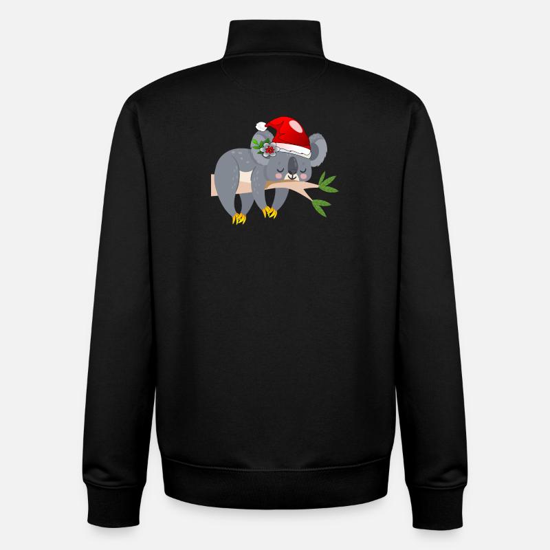 OURS KOALA DE NOËL - Sweat zippé unisexe en coton bio Stanley/Stella - noir
