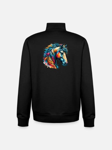 Pferd - Unisex Organic Zip Sweatshirt von Stanley/Stella - Schwarz