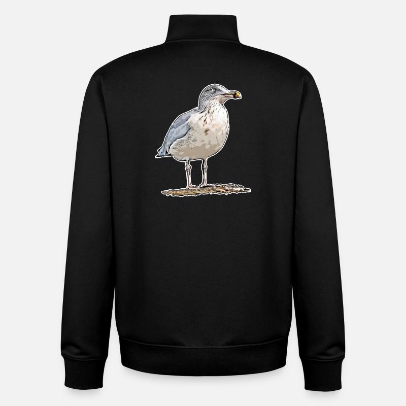 Mouette - Sweat zippé unisexe en coton bio Stanley/Stella - noir