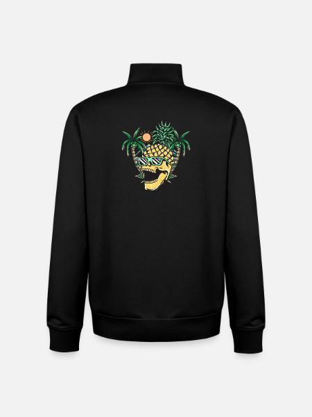Funny pineapple skull - Unisex Organic Zip Sweatshirt von Stanley/Stella - Schwarz