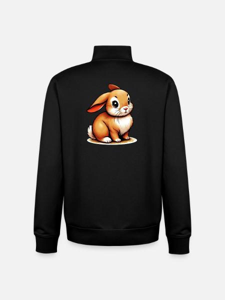 Rabbit - Unisex Organic Zip Sweatshirt by Stanley/Stella - black