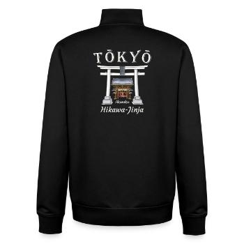 Tokyo, Akasaka Hikawa Jinja, Shrine, Japan - Unisex Organic Zip Sweatshirt by Stanley/Stella - black - Back - AI Model Male 185 light (185cm)