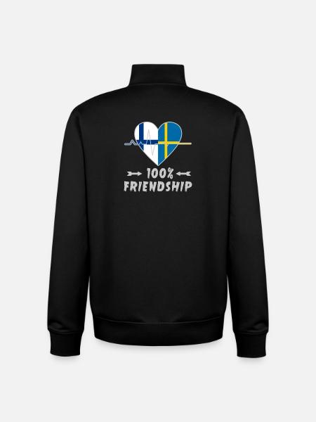Finland and Sweden 100% friendship - Unisex Organic Zip Sweatshirt by Stanley/Stella - black