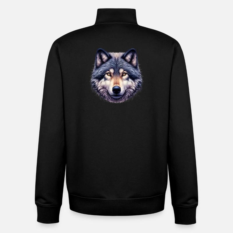 Wolf - Unisex Organic Zip Sweatshirt by Stanley/Stella - black