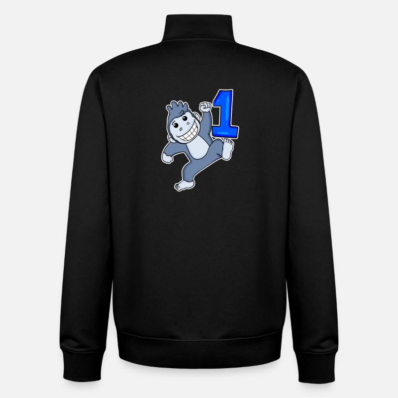 Number 1 Number One - Unisex Organic Zip Sweatshirt by Stanley/Stella - black