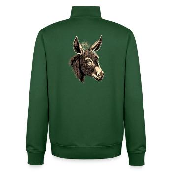 Esel Hausesel Donkey Reiten Stall Liebe Süßer Esel - Unisex Organic Zip Sweatshirt von Stanley/Stella - Flaschengrün - Hinten - AI Model Male 185 dark (185cm)