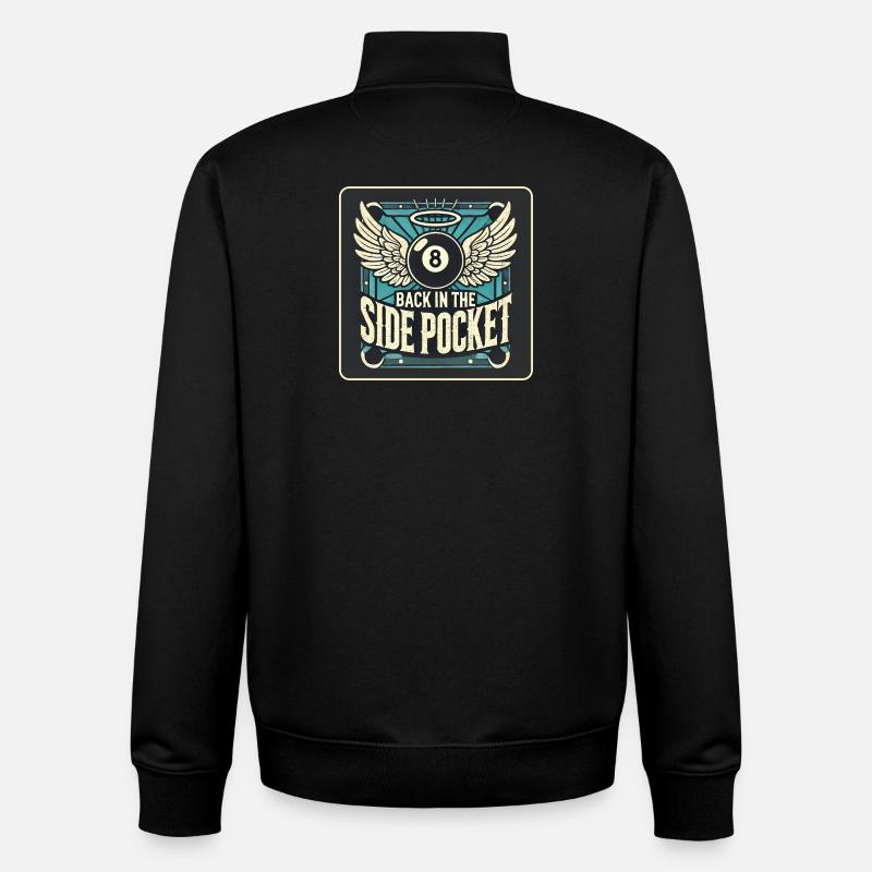 Design de billard - Sweat zippé unisexe en coton bio Stanley/Stella - noir