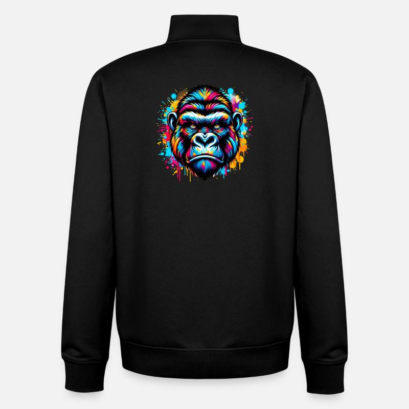 Gorilla - Unisex Organic Zip Sweatshirt by Stanley/Stella - black