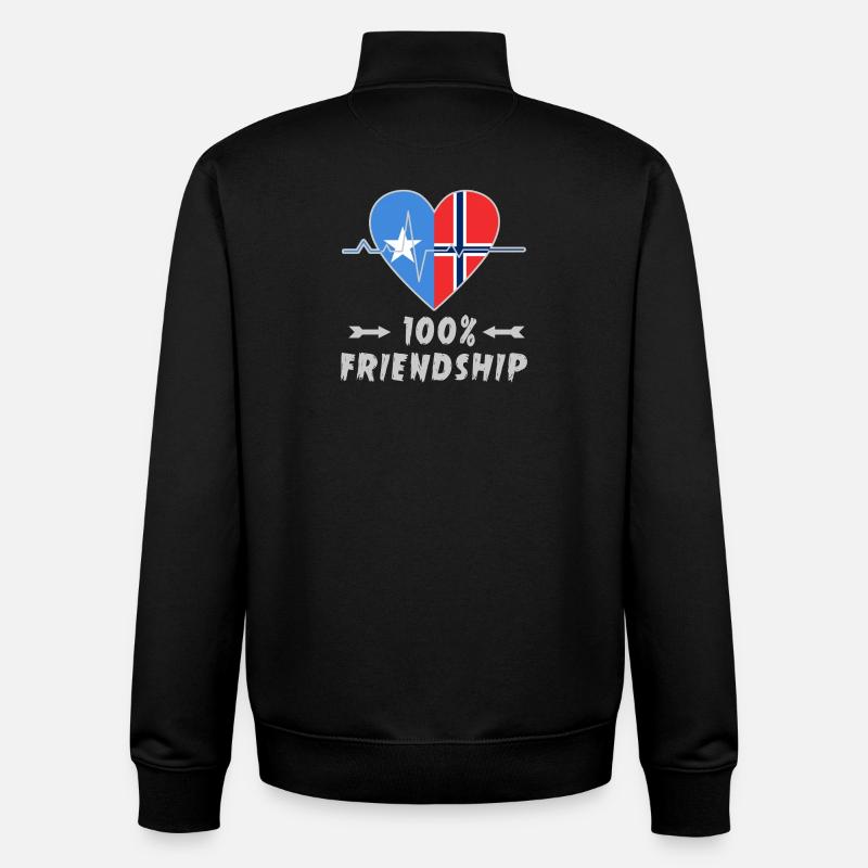 Somalia und Norwegen 100% Freundschaft - Unisex Organic Zip Sweatshirt von Stanley/Stella - Schwarz