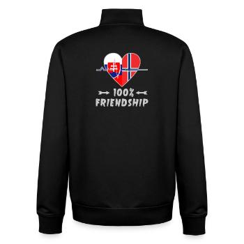 Slowakei und Norwegen 100% Freundschaft - Unisex Organic Zip Sweatshirt von Stanley/Stella - Schwarz - Hinten - AI Model Male 185 light (185cm)