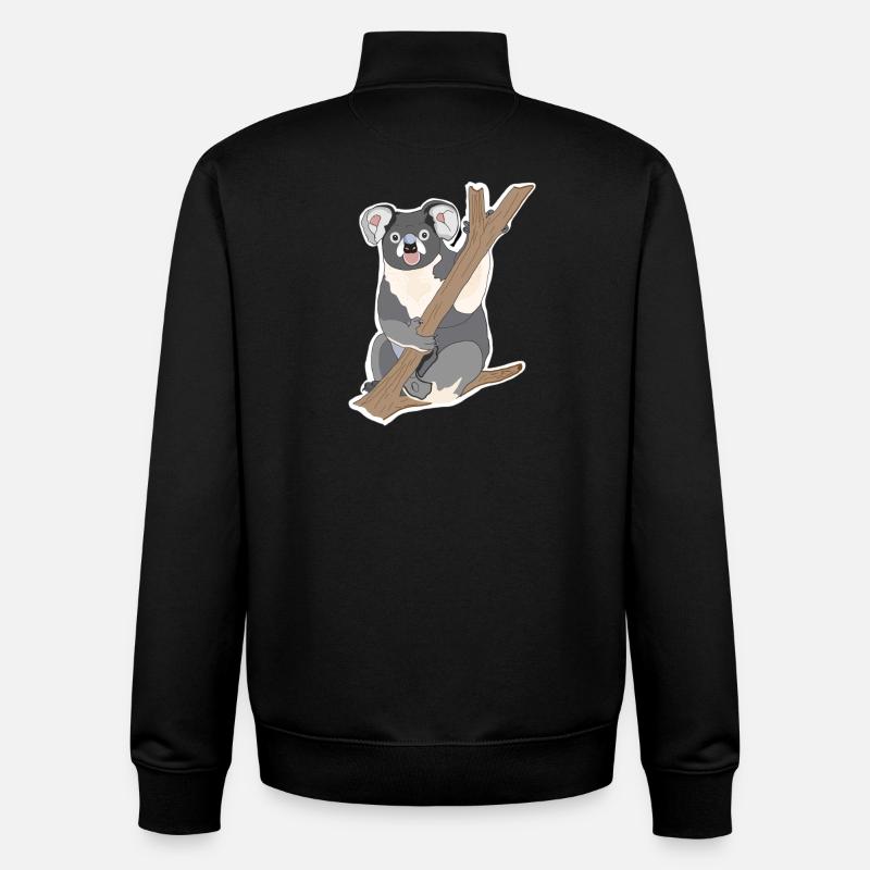 Koala Koala Bear - Unisex Organic Zip Sweatshirt by Stanley/Stella - black