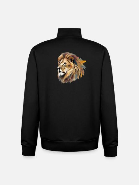 Farbenfroher Löwenkopf - Unisex Organic Zip Sweatshirt von Stanley/Stella - Schwarz