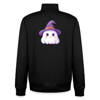 Cute Ghost - Unisex Organic Zip Sweatshirt by Stanley/Stella - black - Back - AI Model Male 185 light (185cm)