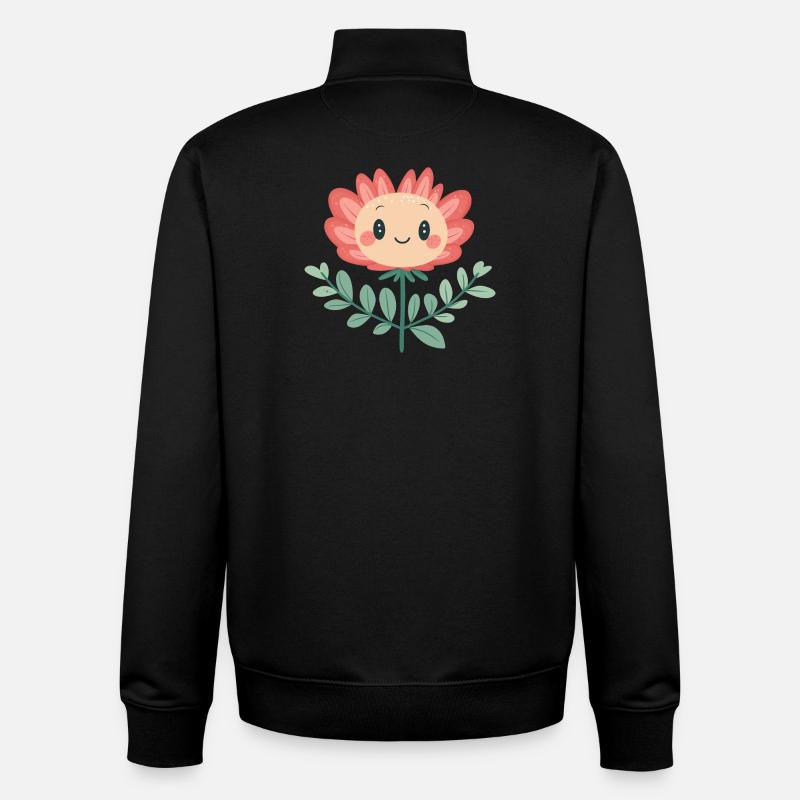 Fröhliche Blume - Unisex Organic Zip Sweatshirt von Stanley/Stella - Schwarz