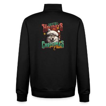 Loup de Noël - Sweat zippé unisexe en coton bio Stanley/Stella - noir - Dos - AI Model Male 185 light (185cm)