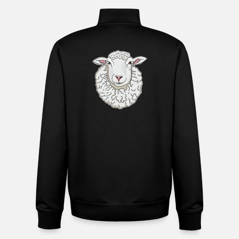 Mouton - Sweat zippé unisexe en coton bio Stanley/Stella - noir
