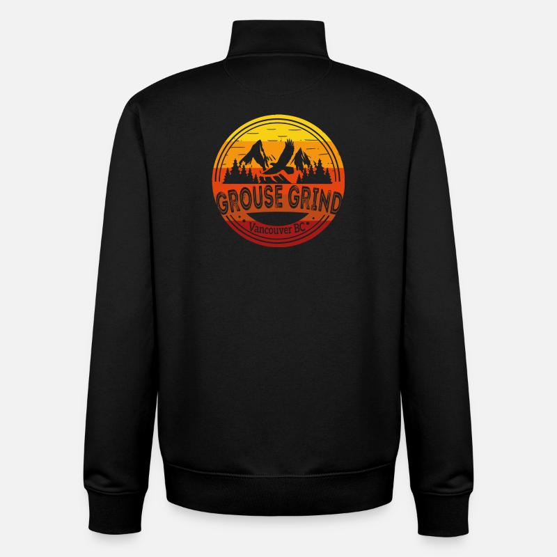 Grouse Grind Vancouver BC Canada Hiking Trail Moun - Unisex Organic Zip Sweatshirt by Stanley/Stella - black