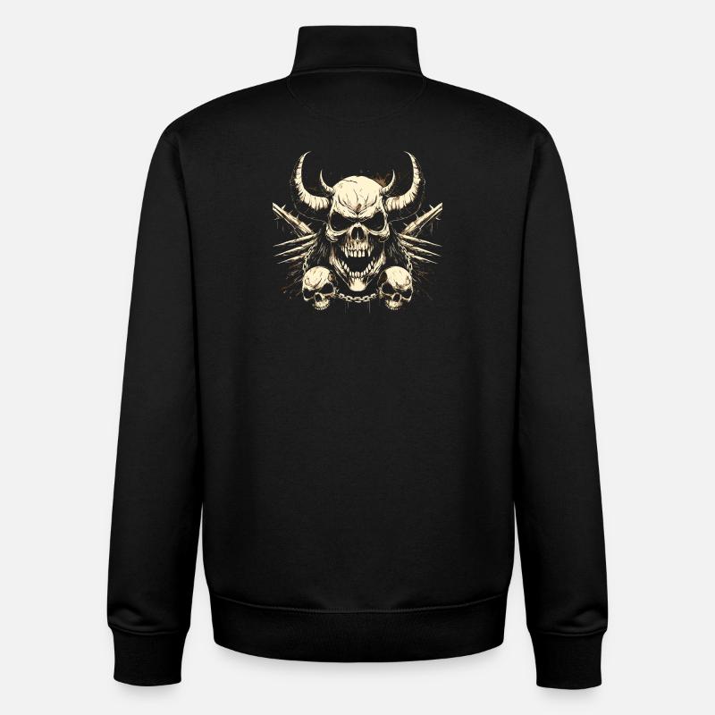 Schädel - Unisex Organic Zip Sweatshirt von Stanley/Stella - Schwarz