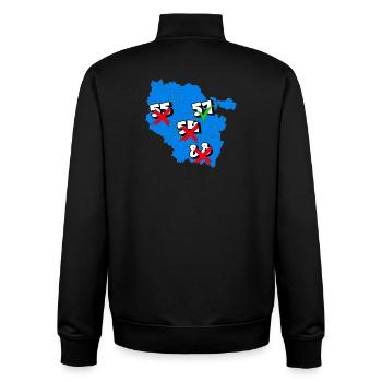 Region Lothringen - Unisex Organic Zip Sweatshirt von Stanley/Stella - Schwarz - Hinten - AI Model Male 185 light (185cm)