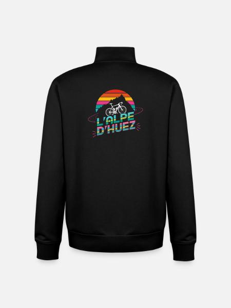 Alpe d’Huez Cycling Design - Unisex Organic Zip Sweatshirt by Stanley/Stella - black