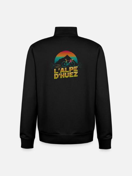 L'Alpe d'Huez Retro Cycling - Unisex Organic Zip Sweatshirt by Stanley/Stella - black